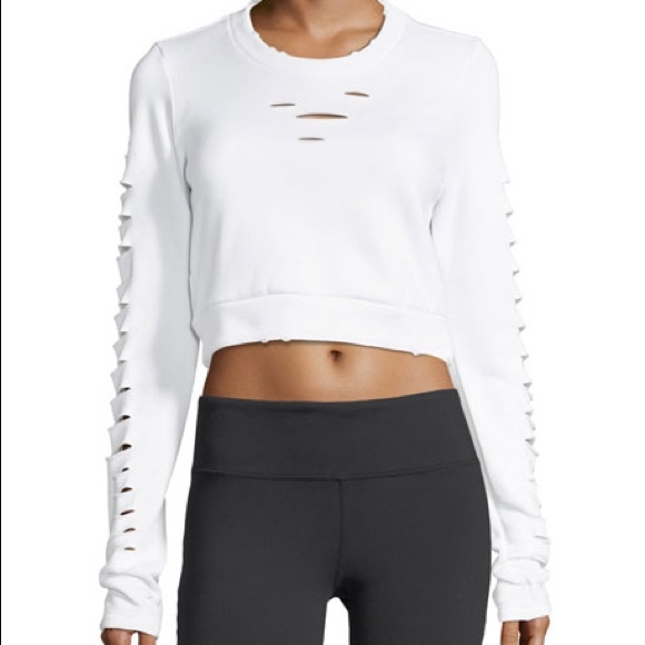 ripped cropped sweatshirt